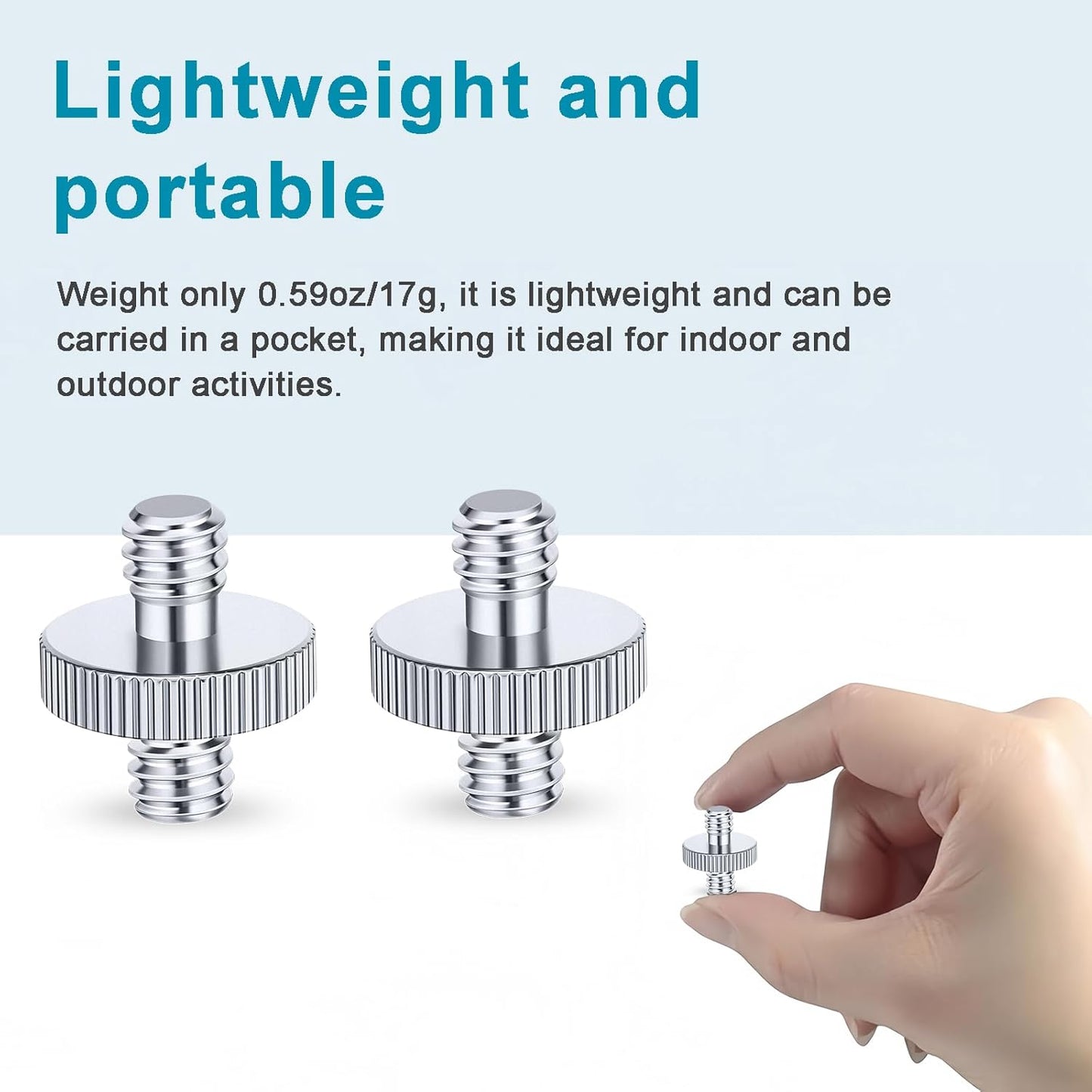 LANXIRE 1/4" 1/4" 2 Packs Male to Male Threaded Tripod Screw Adapter, Double Head Stud Mounting Thread Converter
