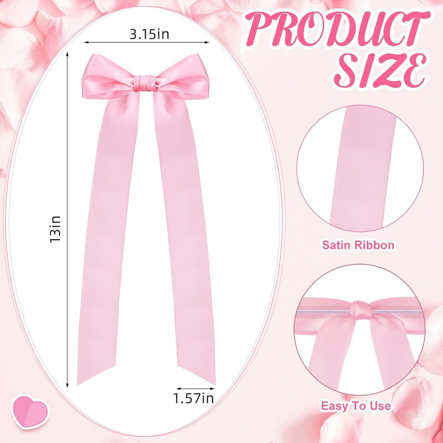 Regine Switzerland 16-Piece Pink Candlestick Bow Set - 13-Inch Ribbon Decor for Weddings & Parties