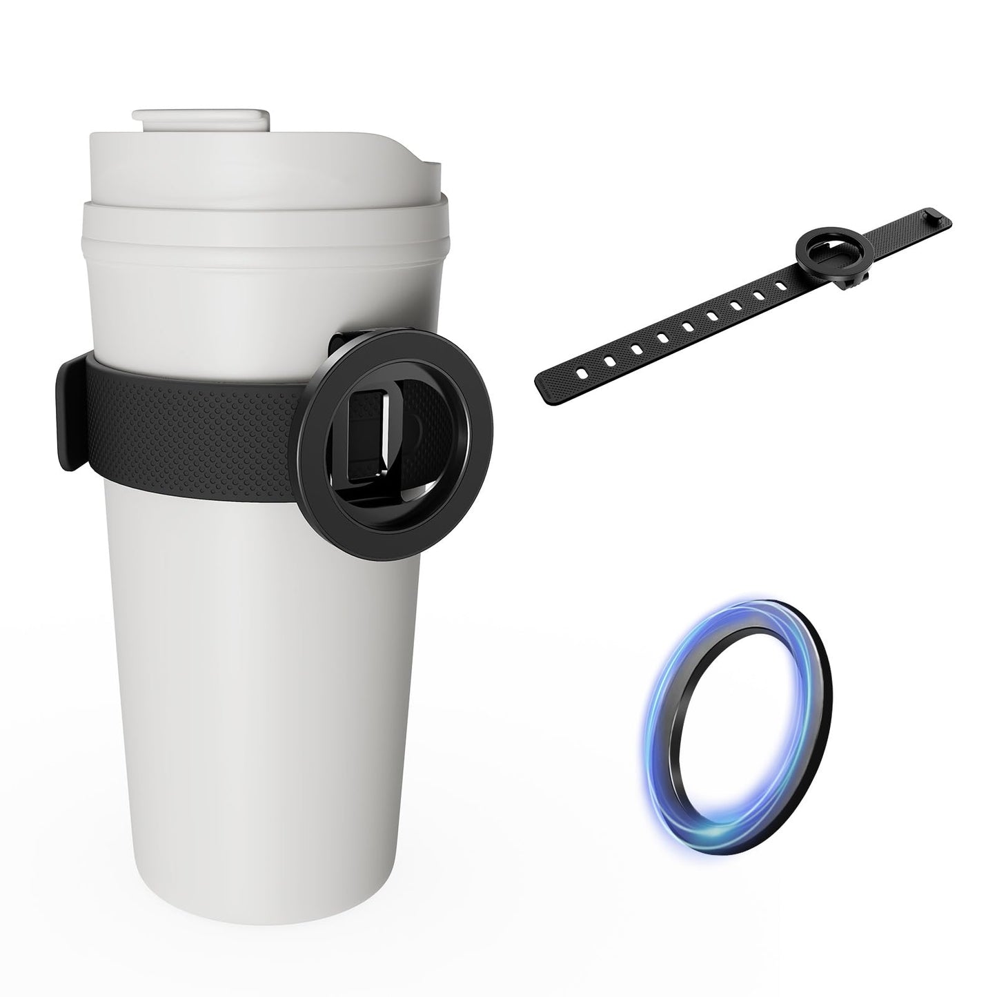 Blissfuhue Water Bottle Magnetic Phone Holder-Upgraded Extra Long Strap,Super Strong Magnet,Adjustable Angle & Strap,Fit Stanley Cup/Owala/YETI,Ideal for Gym/Outdoor/Yoga As Water Bottle Phone Holder