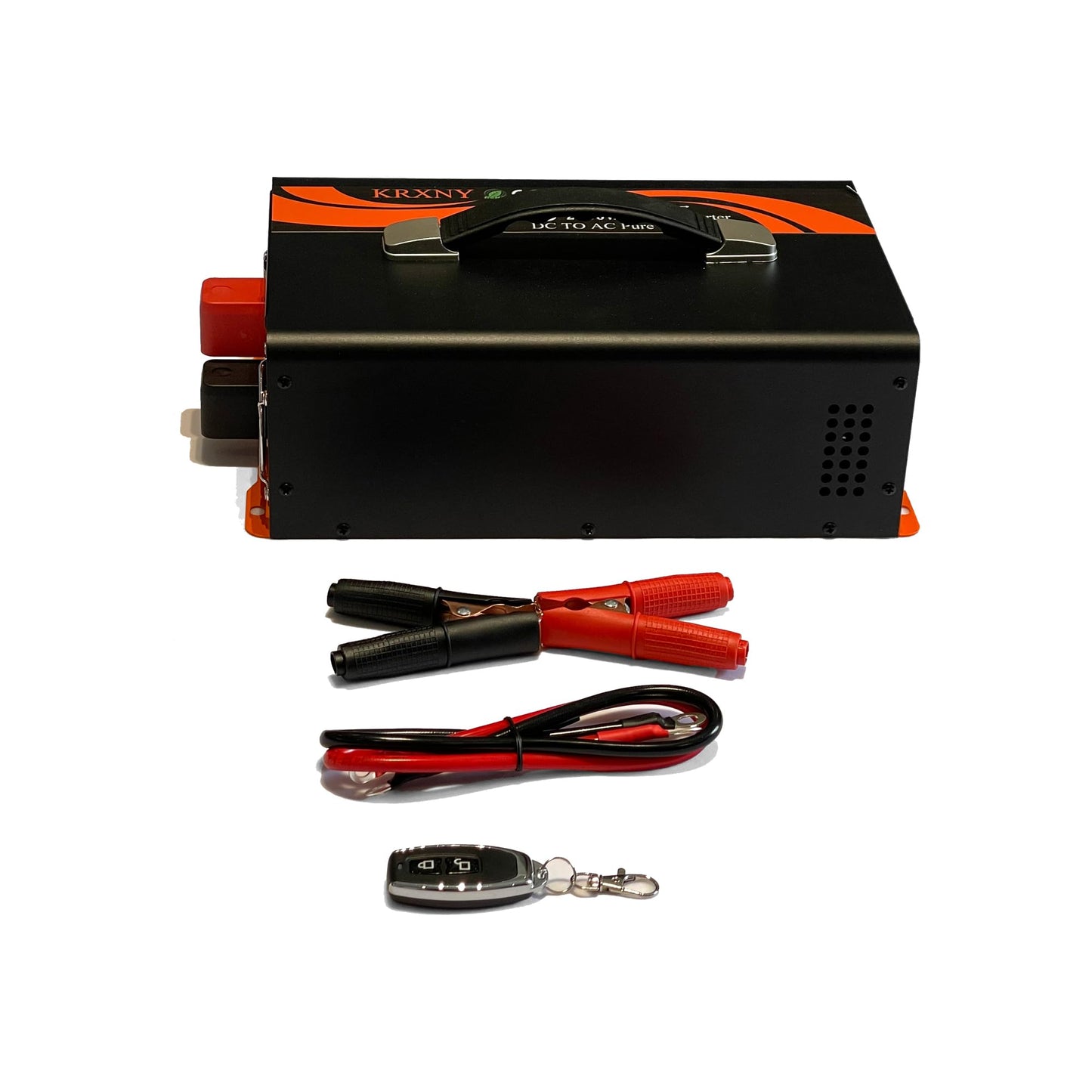 KRXNY 2000W Power Inverter Converter 24V DC to 110V 120V AC Pure Sine Wave LCD Display for Car Truck RV Camping Off Grid Home Solar System with Handle