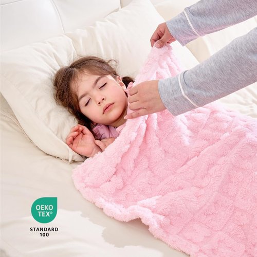 Belle Bow Baby Blanket - Ultra Soft Fleece Bow Blanket for Baby Girls & Small Pets | 30x40, Light Pink