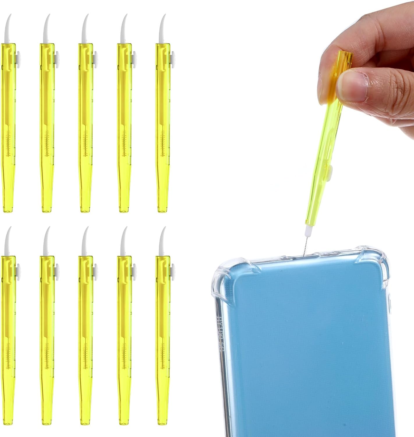 Qulkws 10 Pcs Phone Charge Port Cleaning Tool Kit Anti-Clogging Mini Brushes Cleaner Charging Port Cleaner Dual Side