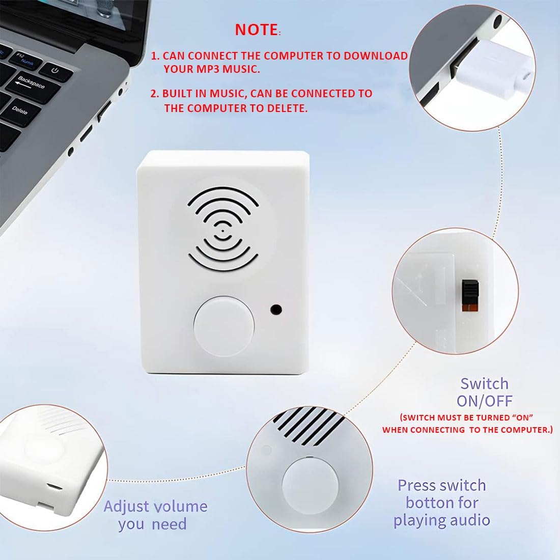 XLW 16 Minutes Voice Recorder for Stuffed Animals,Voice Box for Recordable Presents Button Sound Box for Crafters