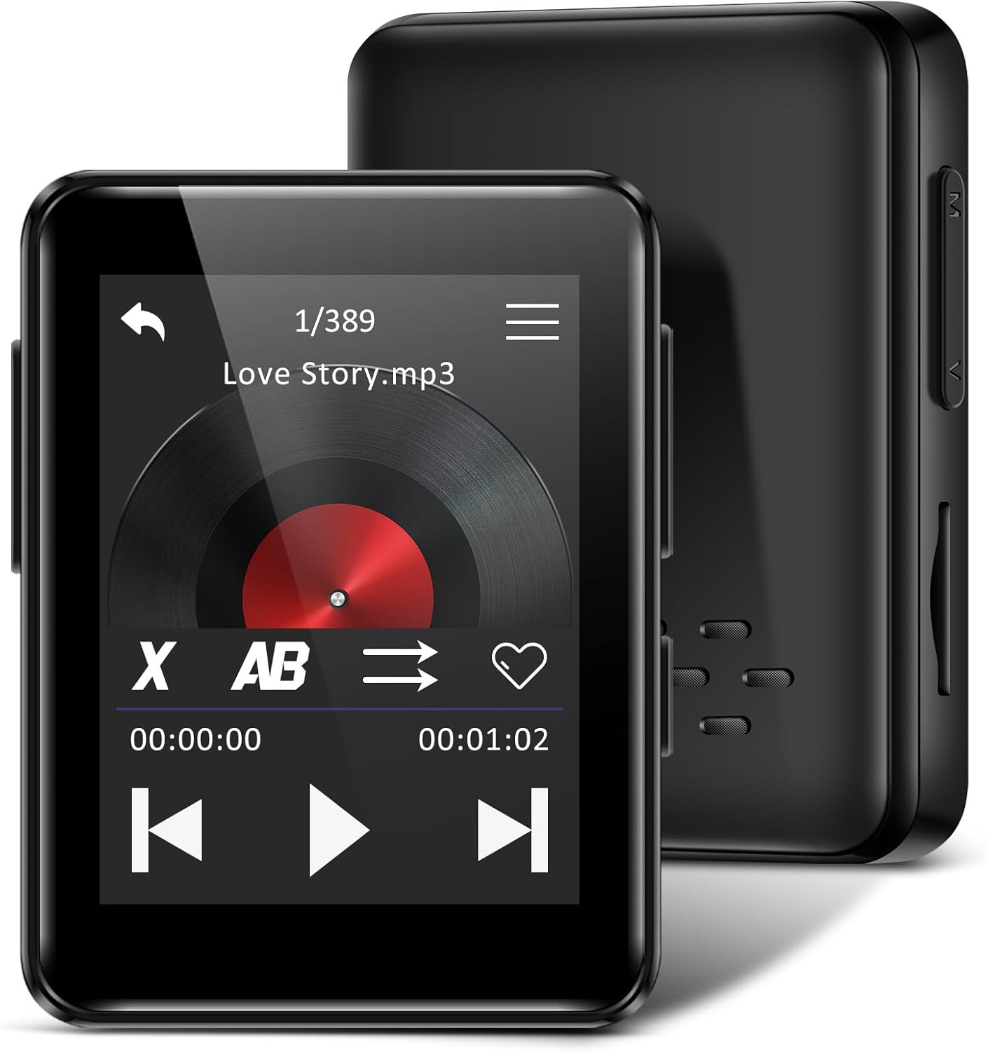VANSING 1.8 inch MP3 32GB MP3 512GB, Player with Bluetooth, Digital Music Player for Kids, Portable Mini Bluetooth