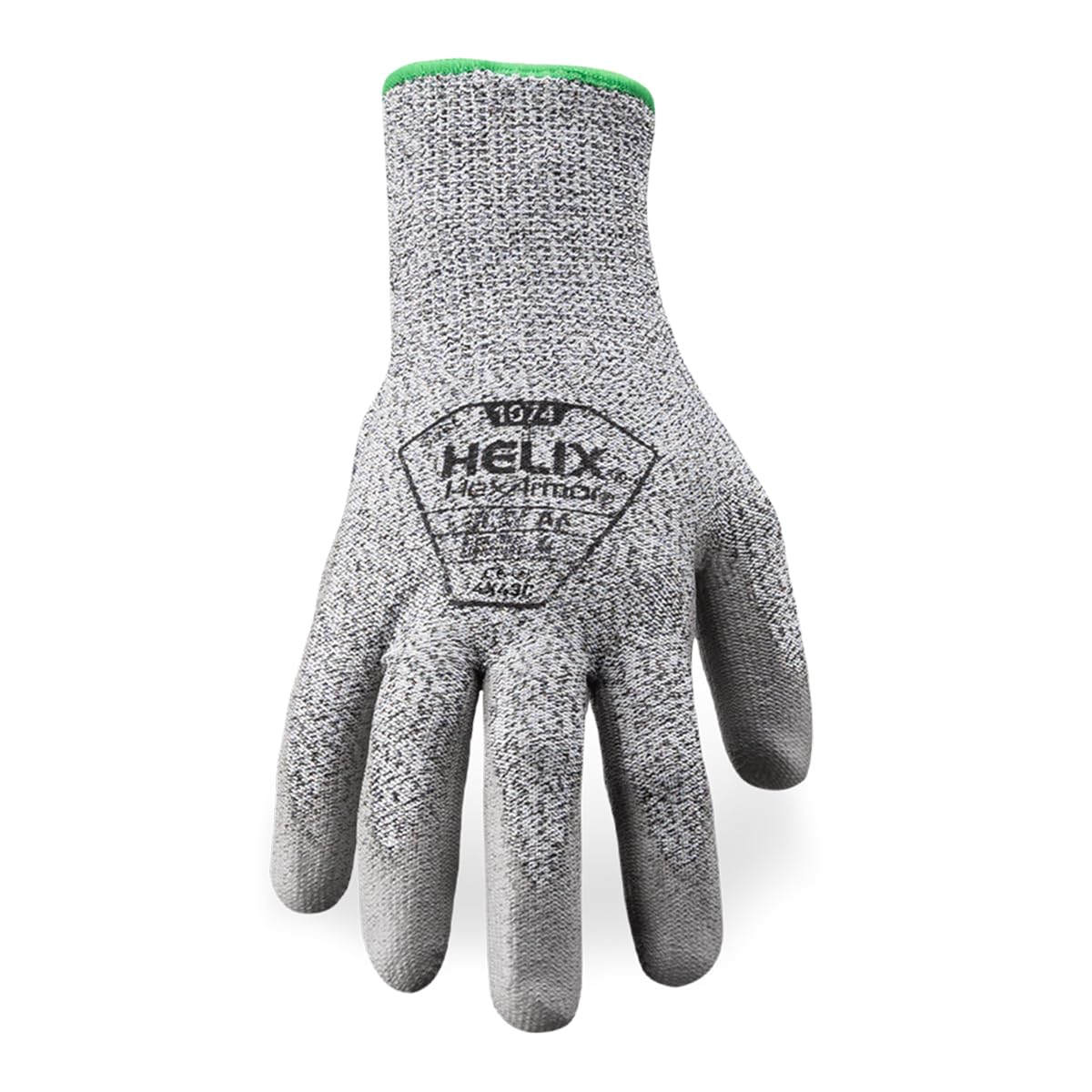 HexArmor General Purpose Safety Gloves | Polyurethane Palm Coating | A4 Level Cut-Resistance | High Abrasion-Resistance | 13-Gauge Seamless Knit | Helix 1074 | 72 Pair | X-Small