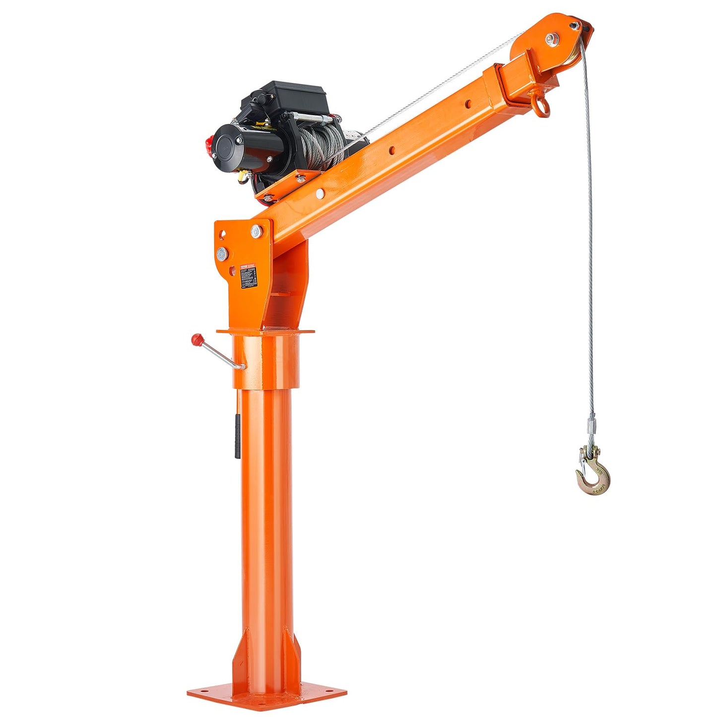 VEVOR 2200 lbs Electric Pickup Truck Crane with Electric Winch 6000 lbs 12V, Folding Truck-Mounted Bed Crane, Steel Pickup Truck Jib Crane Hoist 360° Swivel for Lifting Goods in Construction, Factory