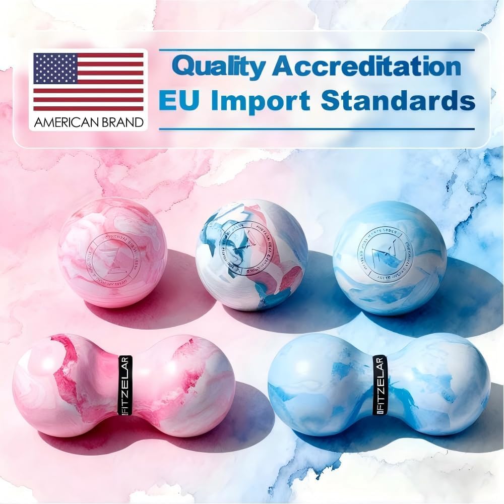 FITZELAR Massage Lacrosse Balls for Myofascial Release, Quality Certification, Massage Deep Tissue for Back and Shoulder, Trigger Point Therapy, Muscle Knots, Relieving Muscle Pain