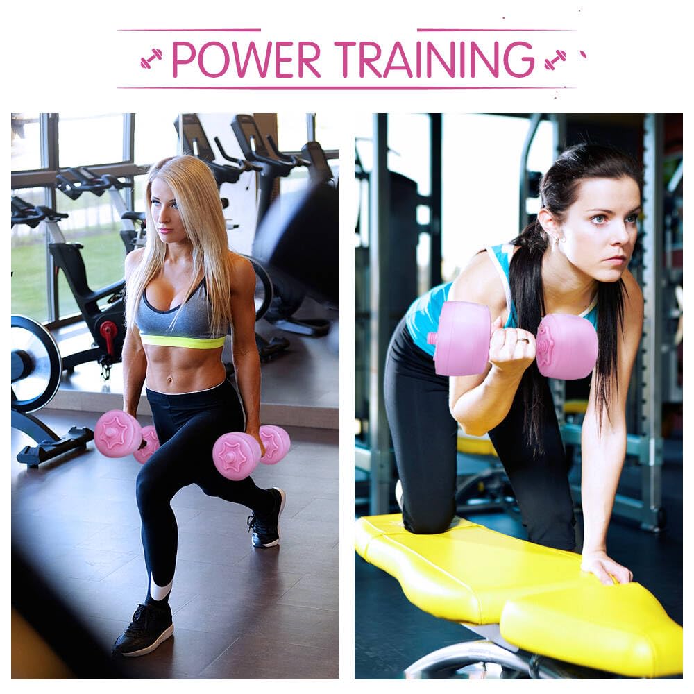 Water Filled Dumbbells Set for Women, Travel Weights Adjustable Water Dumbbells Up to 3~12 Lbs(1 pair) for Yoga Training Exercise Fitness