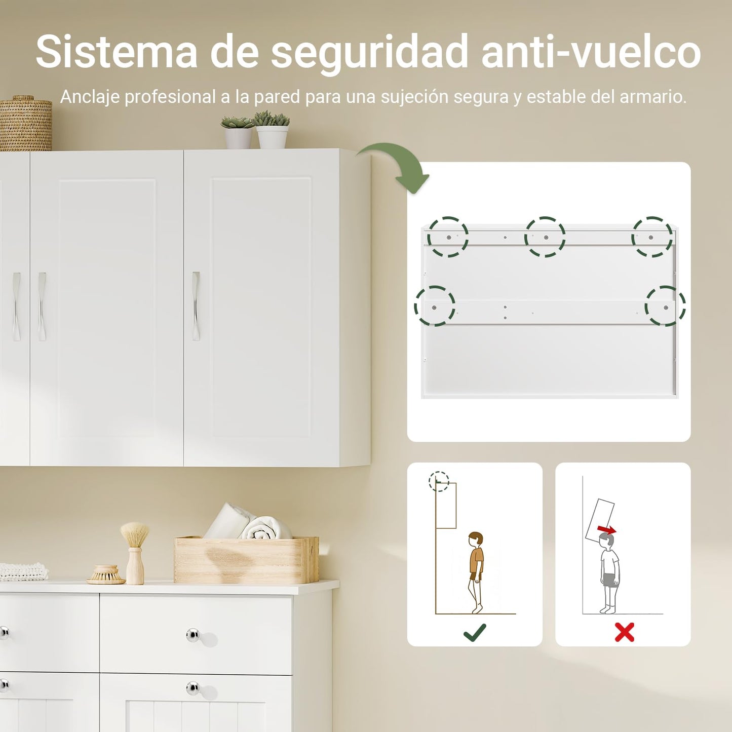 Haotian Wall Cabinet for Laundry Room, Wall Storage Medicine Cabinet for Bathroom Kitchen Garage, Linen Tower Bath Cabinet with Shelf, White FRG231-L-W
