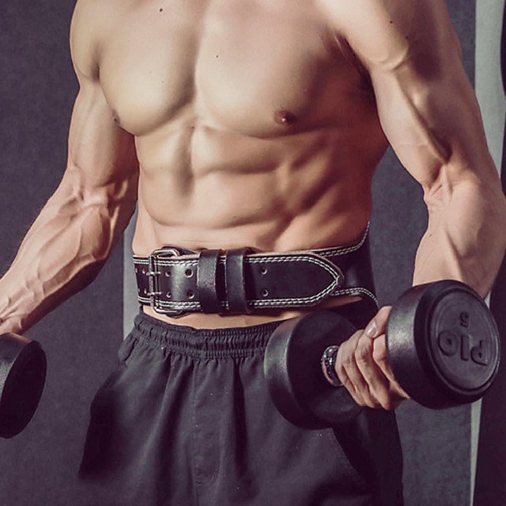 VANZACK Adjustable Pu Weightlifting Belt Waist Supporter with Lumbar Brace Strap for Squats Deadlifts Powerlifting Training 45.66X4.33X0.39In