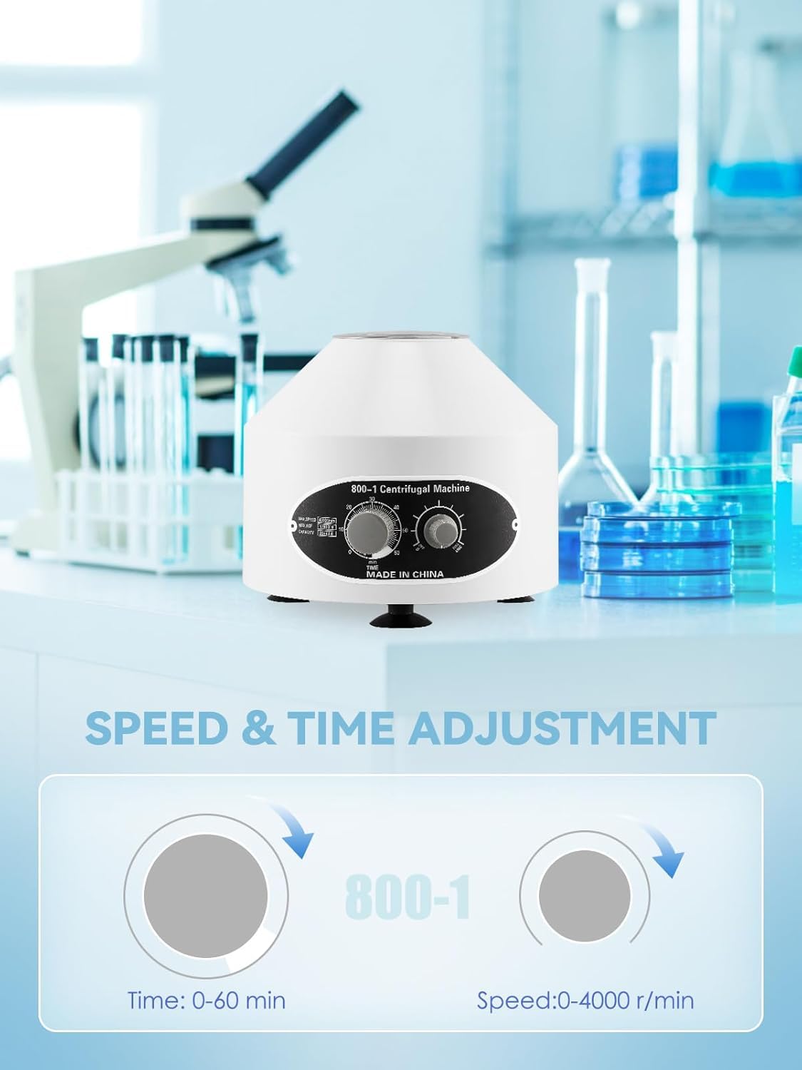 Centrifuge Machine, Lab Benchtop Centrifuges, Desktop Electric Lab Laboratory Centrifuge Machine Lab Medical Practice w/Timer and Speed Control - Low Speed,4000 RPM, Capacity 20 ML x