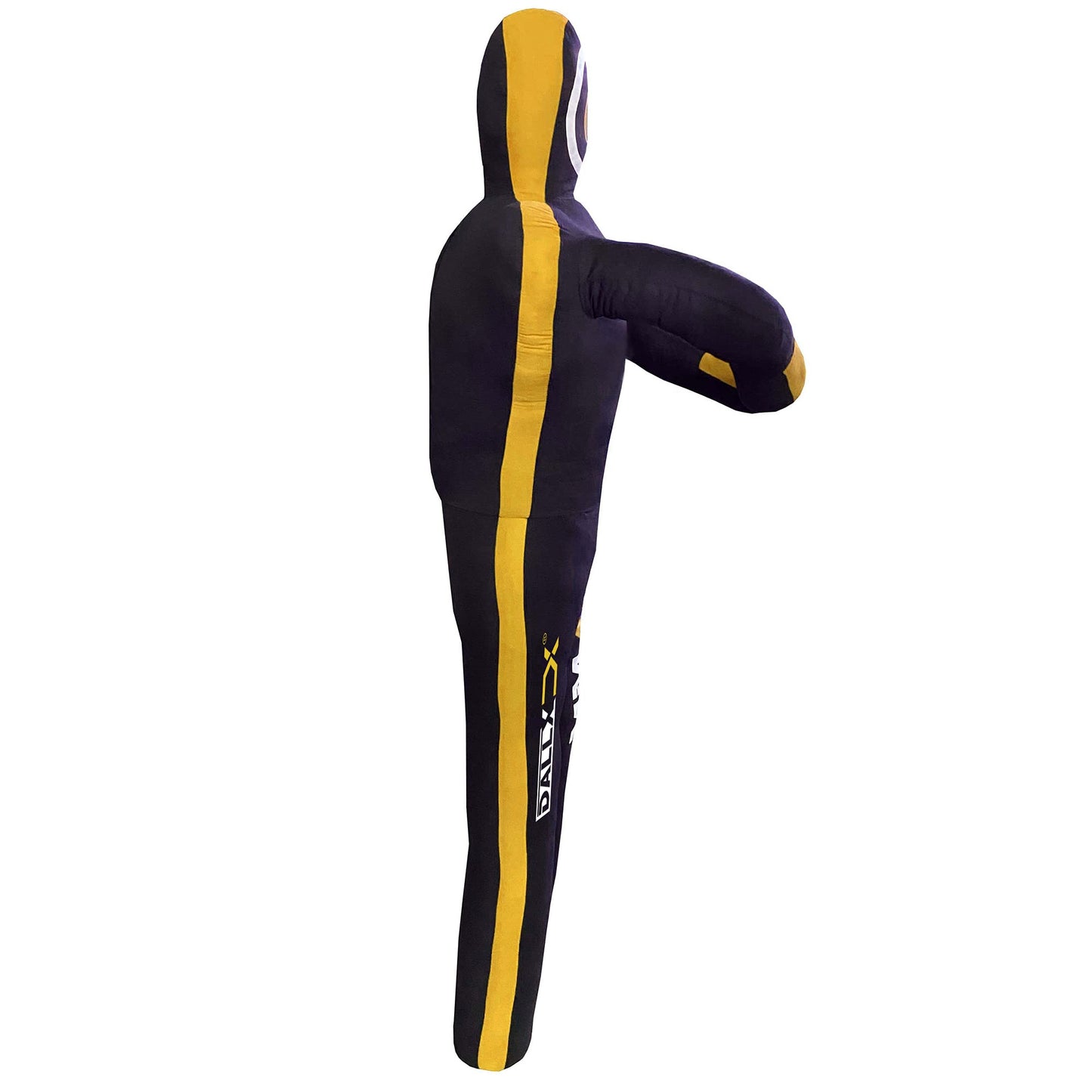 DALLX MMA Grappling Dummy BBJ Wrestling Brazilian Jiu Jitsu Punching Bag Judo Karate Throwing Boxing Fighting Dummy Self Defense Standing Position – UNFILLED (Black Yellow, 6FT)