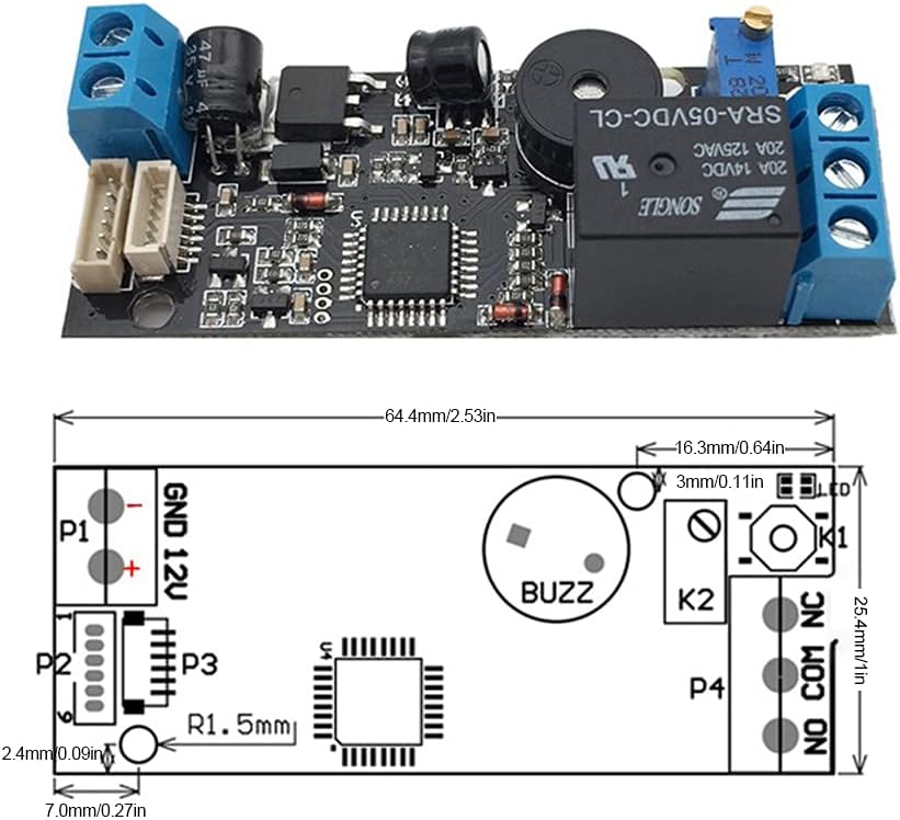 Zkhxhtg K202+R502AW DC12V Low Power Consumption Capacitive Fingerprint Control Board Fingerprint Recognition Module