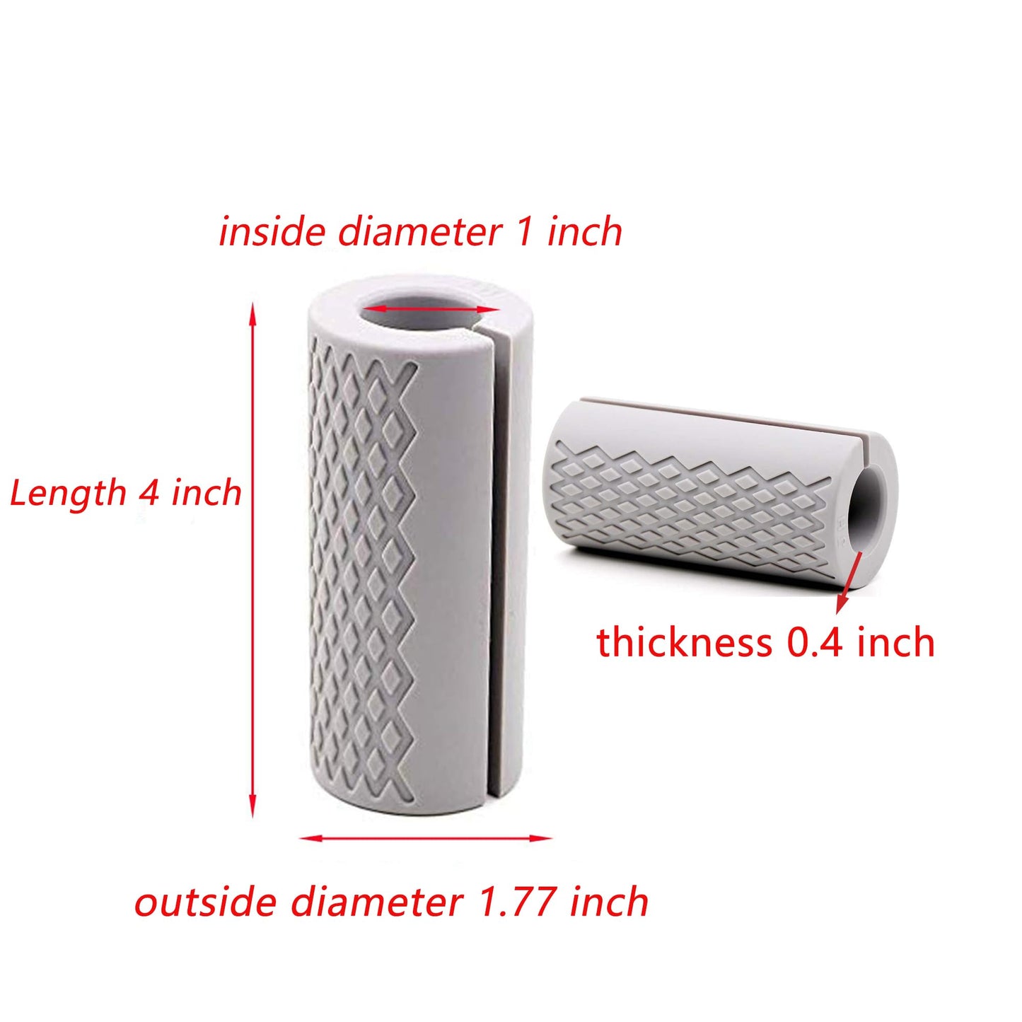 IADUMO Weight Thick Grips,Gym Dumbbell Grip,Thick Bar Training Adapter for Fat Bar Weight Lifting and Cable Attachments Fitness Training Rope Grips for Body Arm Forearm Builder Strength (Gray)