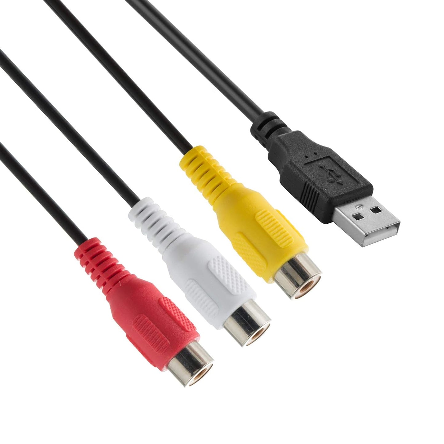 5FT, 2.0 3 USB to RCA Cable USB A Female to RCA Female Cord AV Composite Cable for DVDs, Digital Cameras, Camcorder
