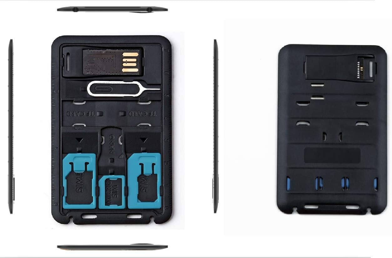 CARD DEVIL All in One Credit Card Size Slim SIM Adapter Kit With TF Reader & Tray Eject Pin, SIM Holder, Micro SD