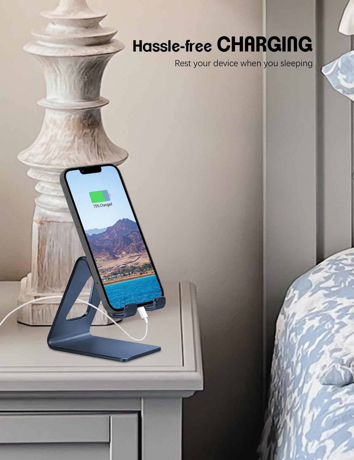 Aoviho 13 12 11 8 7 6 6s 5 5s Desk Cell Phone Stand Phone Holder - Aluminum Phone Cradle Dock for iPhone pro X Xs max