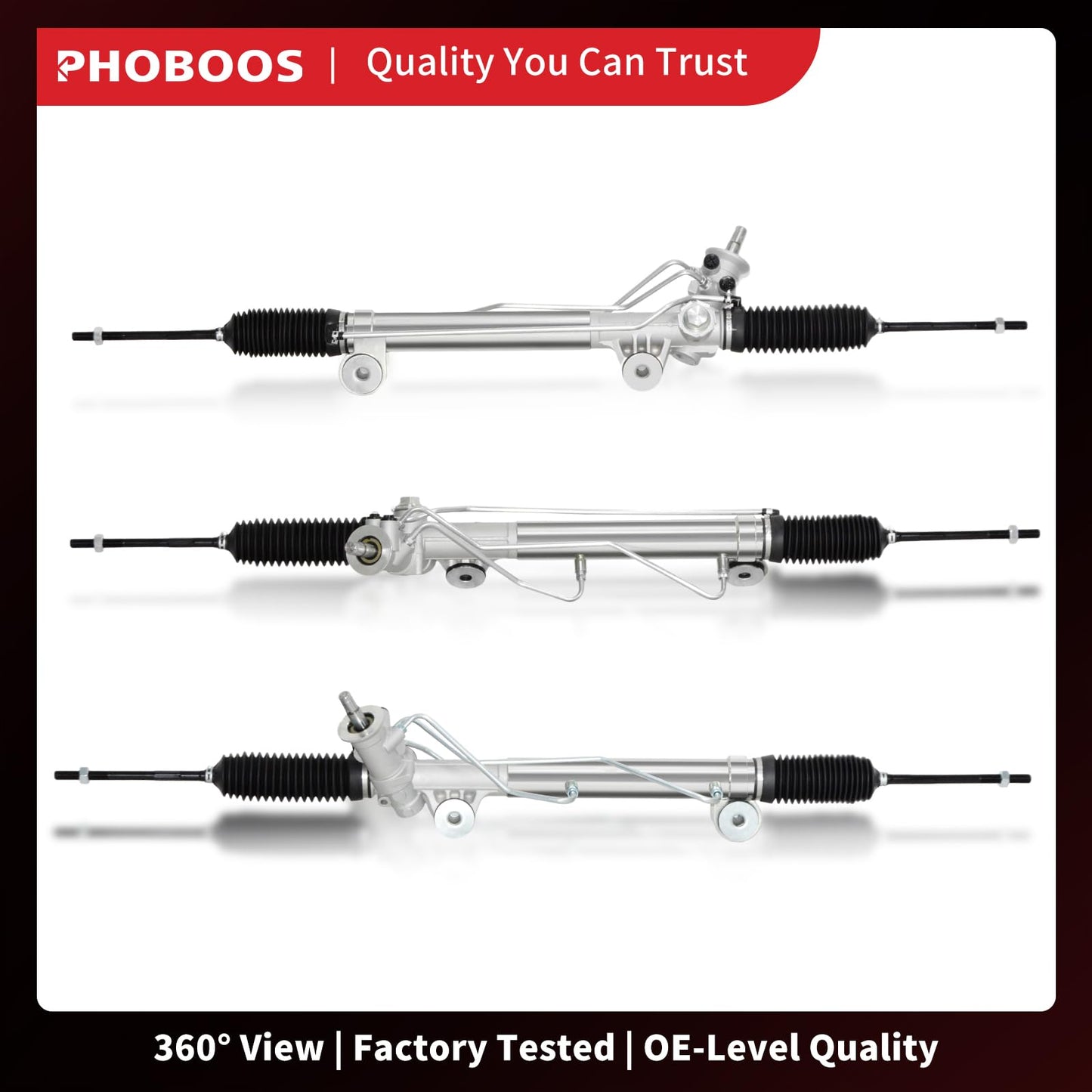 PHOBOOS Hydraulic Power Steering Rack and Pinion Assembly Compatible with Chevrolet Silverado 1500 & GMC Sierra 1500 Classic, 1999-2007, New Unit, Leak-proof, Direct Bolt-On Fit, Ref. 97-1000