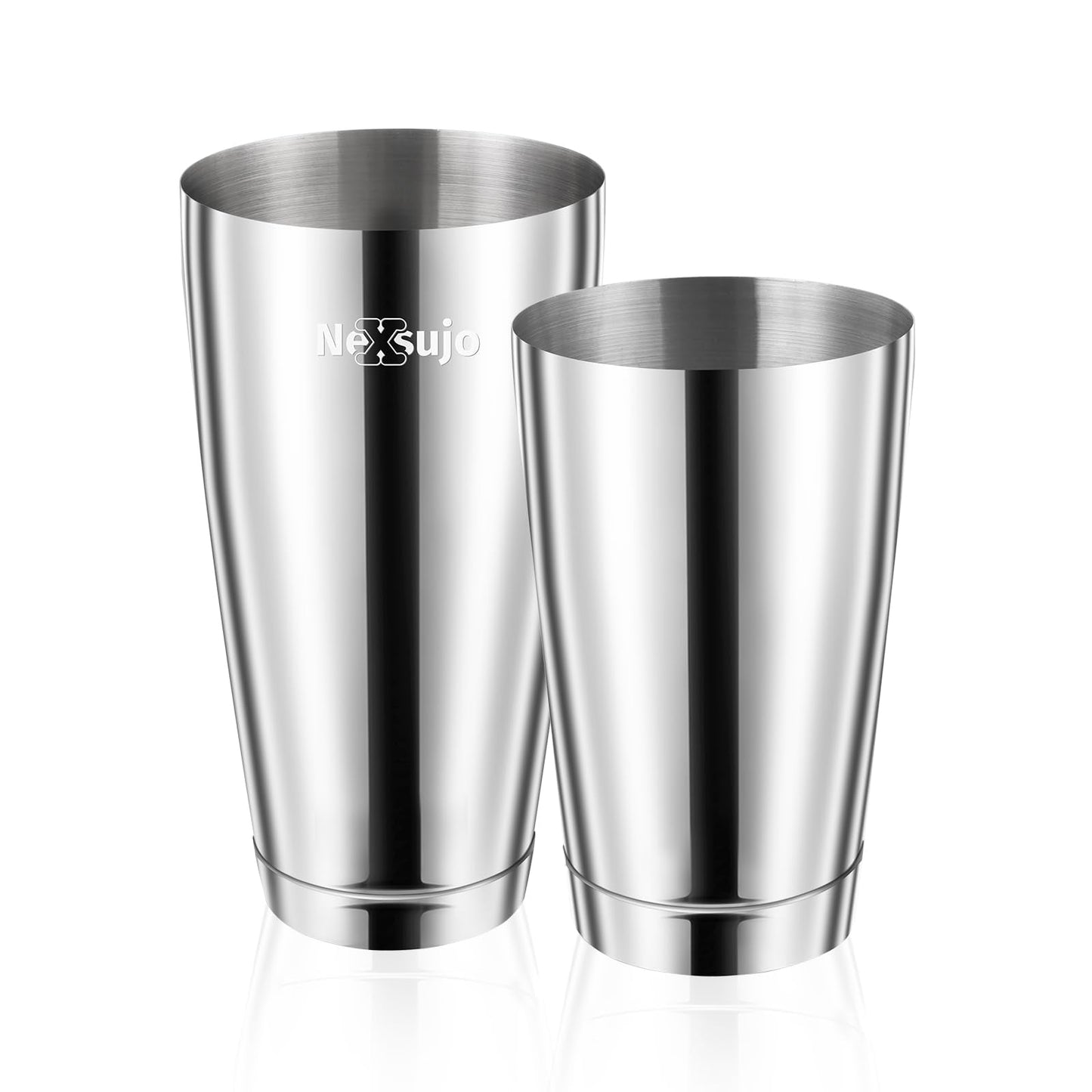 Nexsujo Boston Shaker Set, Professional Cocktail Shaker Set (18oz/28oz) Weighted Stainless Steel Bar Shakers for Bartending, Leakproof Bar Tools for Professional Bartender & Home Bar Mixology