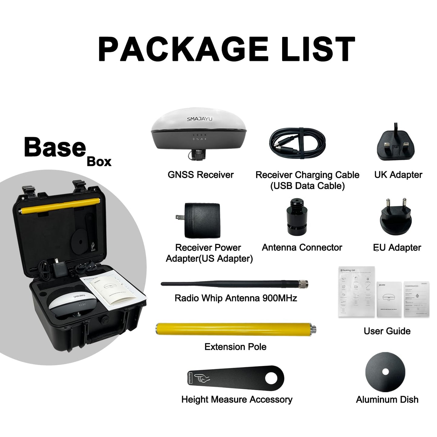 SMA20 Base 900MHz GNSS RTK GPS Surveying Equipment 1408 Channels, Work as Base Station for UAVs/Drones, Land Survey, Topographic Mapping, CORS/NTRIP Correction, Free Software, NOAA Certified