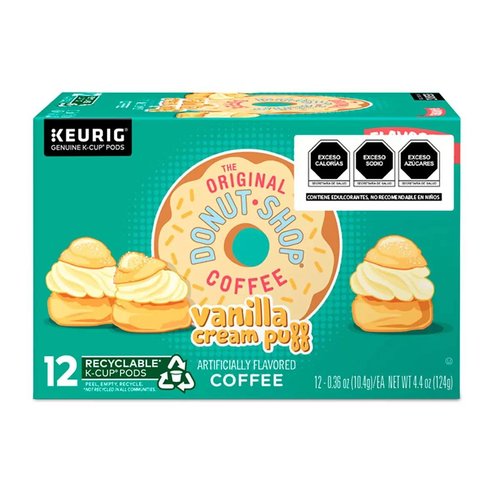 Keurig Green Mountain Donut Shop Coffee - Medium Roast with Vanilla Puff | 12 Count Pods