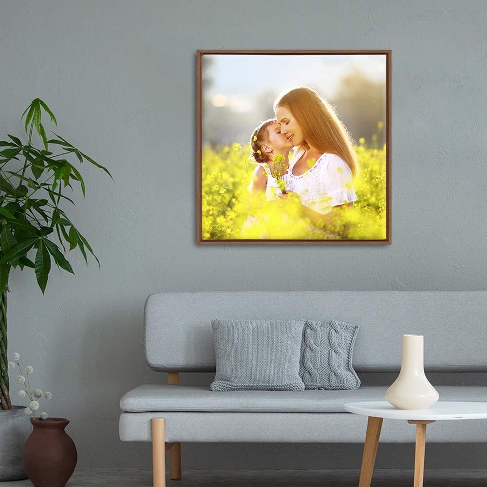 Wall26 Framed Canvas Wall Art - Custom Prints for Living Room & Bedroom | Ready to Hang - 24"x24" Natural Frame