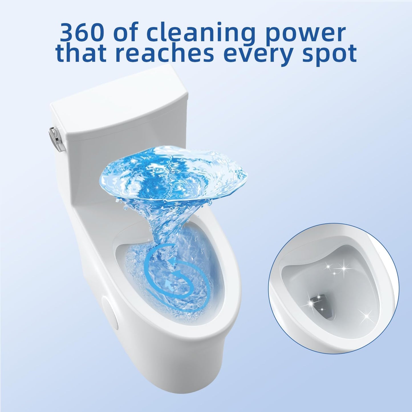 Toilet White One-Piece, Water Efficient Single Flush 3/4.8L, Soft-Close Seat, Side Push Handle, Quick Install, Modern Home Bathroom Toilet, Comfortable Elongated Bowl, Low Consumption, Easy Cleaning