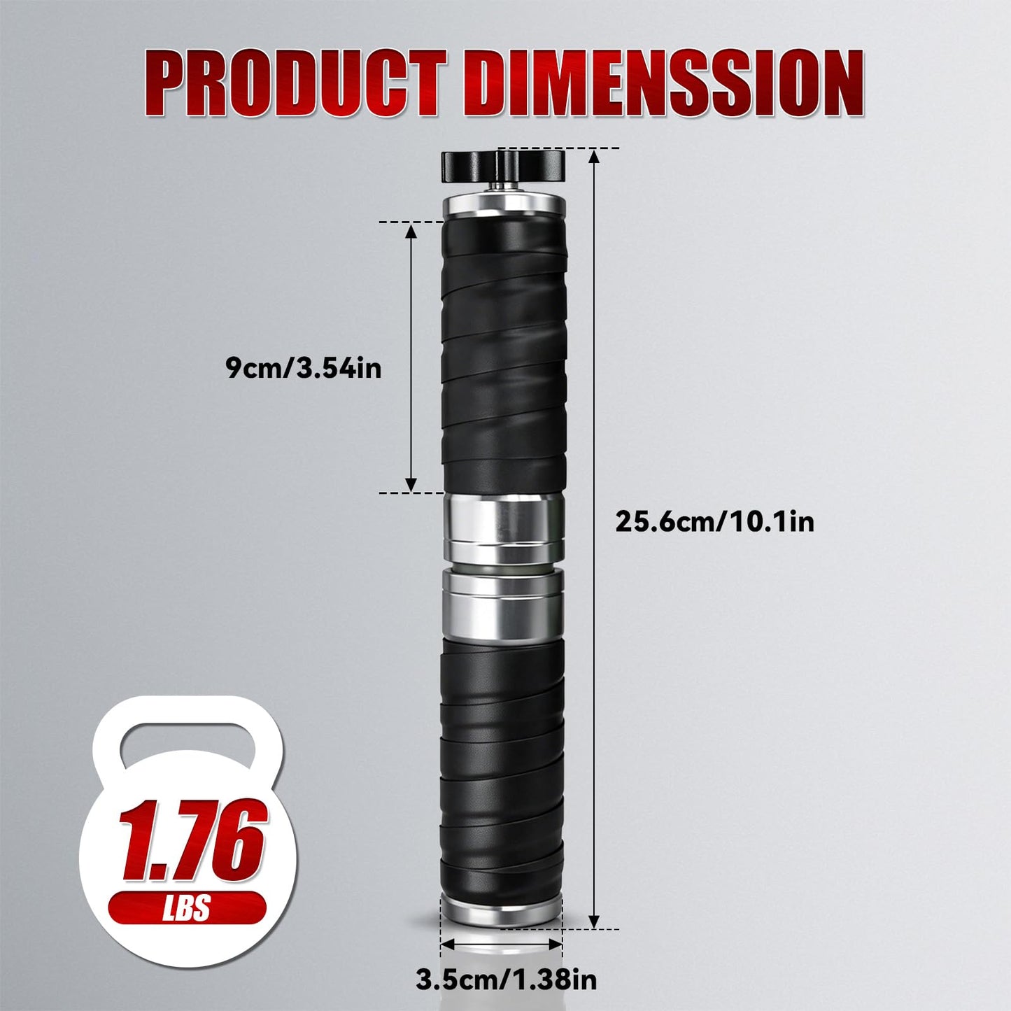 Portable Wrist Roller, Adjustable Resistance Wrist & Forearm Strengthener, Wrapped Handle Grip Strength Trainer, Exercise Equipment for Climbers, Weightlifters, Martial Artists, Aluminium Alloy