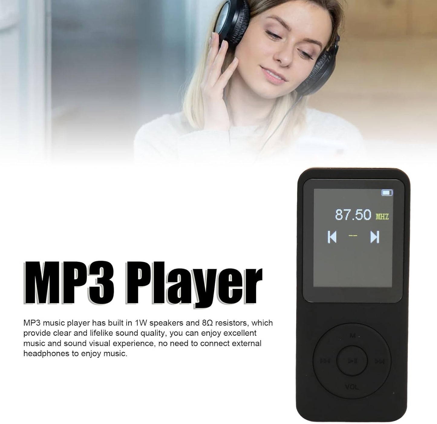 Zopsc MP3 5.0, Player with Bluetooth Portable Music Player with Built in HD Speaker, Photo Video Playback FM Radio