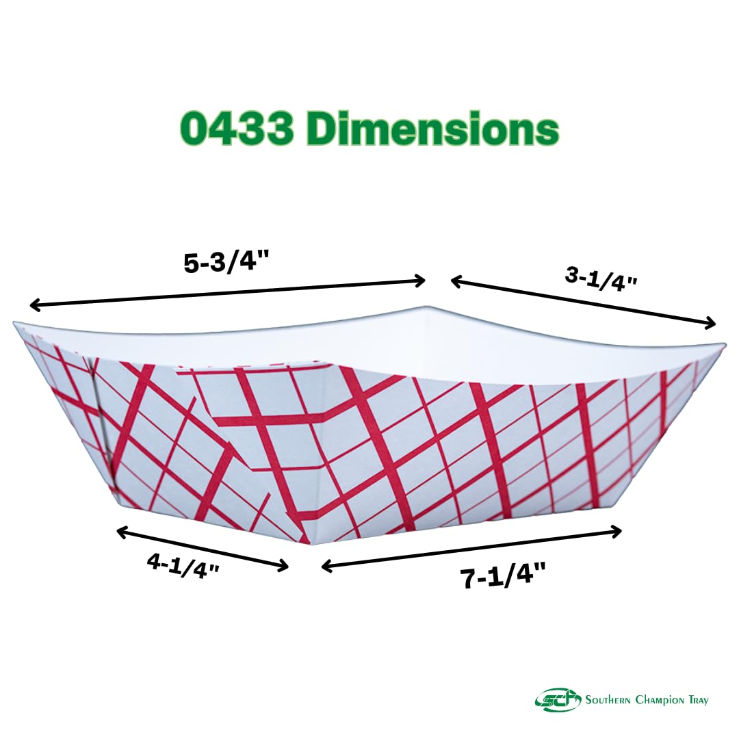 Southern Champion Tray 0433 #1000 Southland Paperboard Red Check Food Tray, 10 lb Capacity (Case of 250)