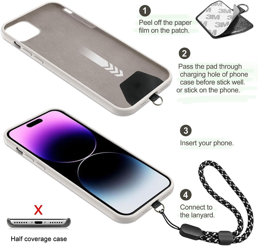 5 Pack 5 Pack Limvory Cell Phone Lanyard, Adjustable Phone Wrist Strap with Tether Tab fit iPhone and Most Cell Phones