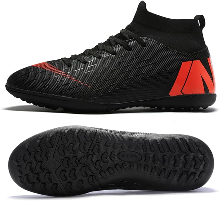 Men's Soccer Cleats Shoes Turf Indoor Football Cleats High Top Breathable Soccer Shoes Outdoor Training TF/AG