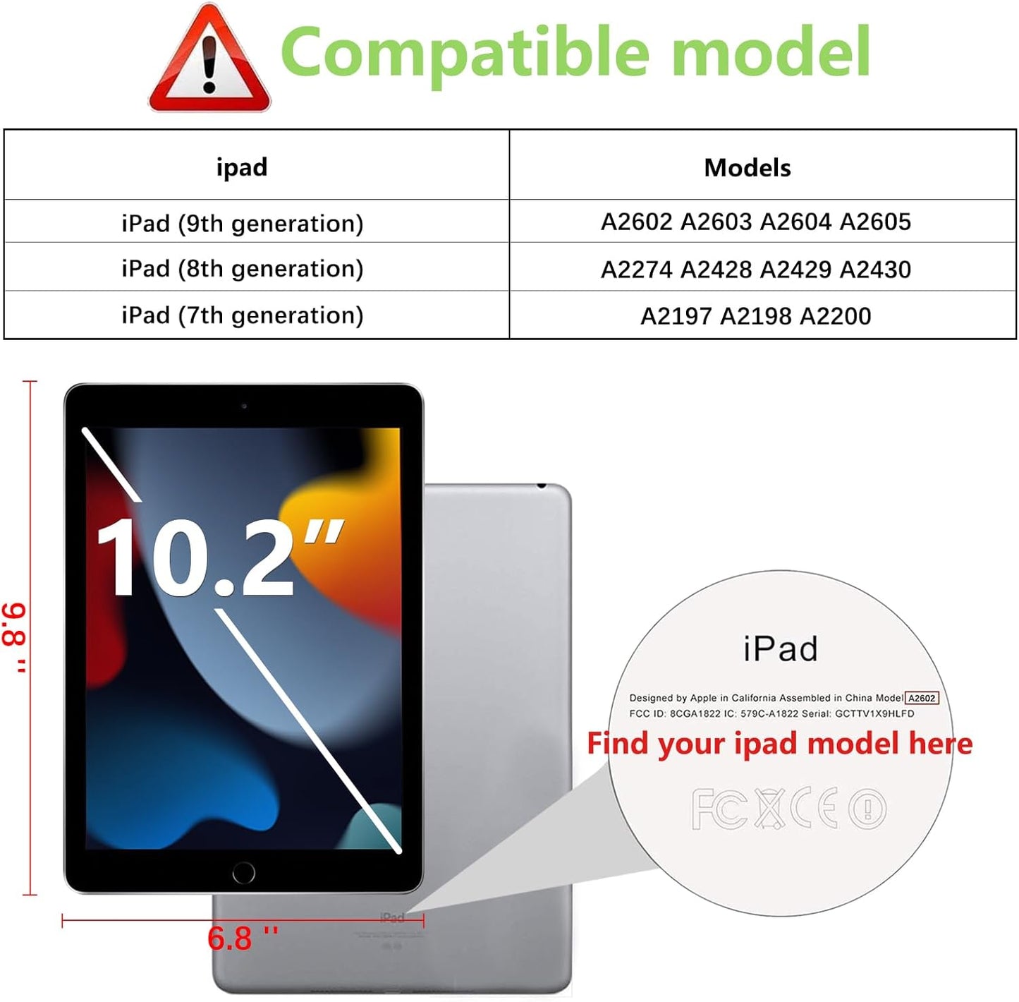 2 Pack 9th 8th 7th 10.2 Inch, 9 8 7 (2021/2020/2019), apiker Screen Protector for iPad Generation Tempered Glass Film