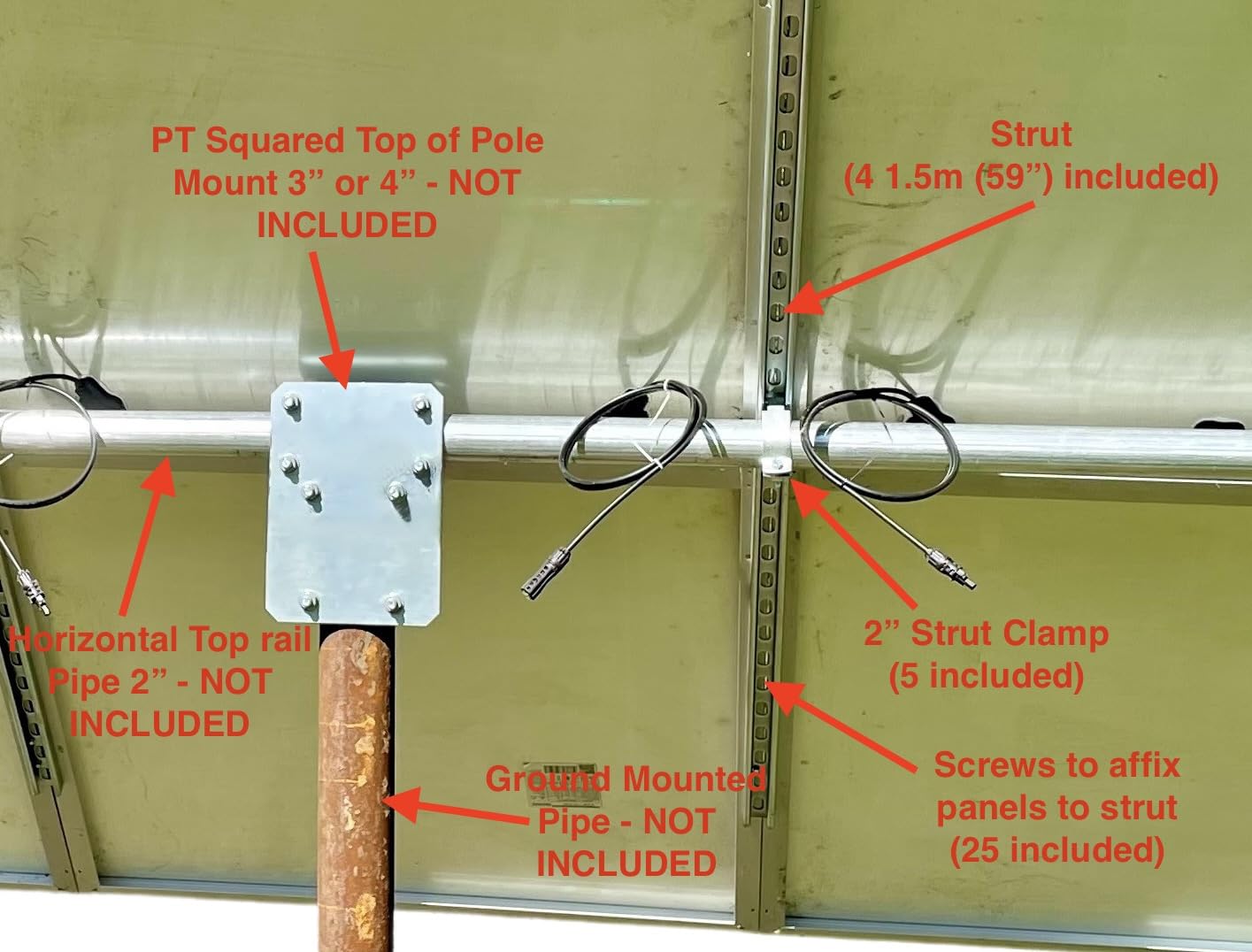 Solar Panel Top of Pole Mounting Kit