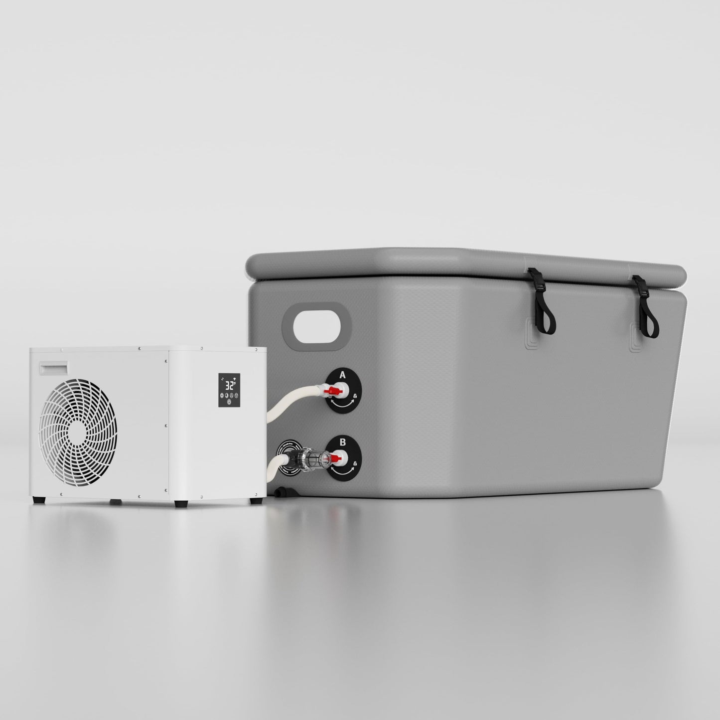 ICEGALAX 1HP Ice Bath Chiller for Ice Bath Tub, Smart Control Water Chiller with Built-in Pump & Filter,Fast Cooling & Heating for Athletes Aiding Recovery Therapy (White with Inflatable Tub)