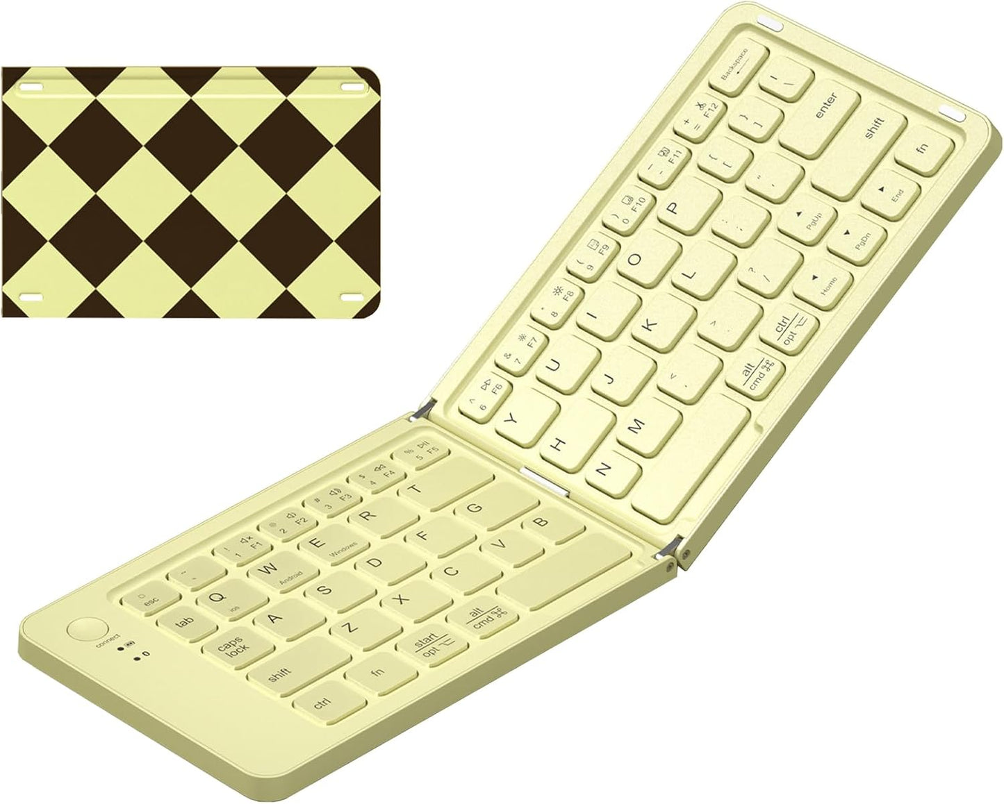Ubxxziy Z1 Foldable Bluetooth Keyboard with UV Printing Technology Rechargeable Keyboards,Compact Wireless Travel