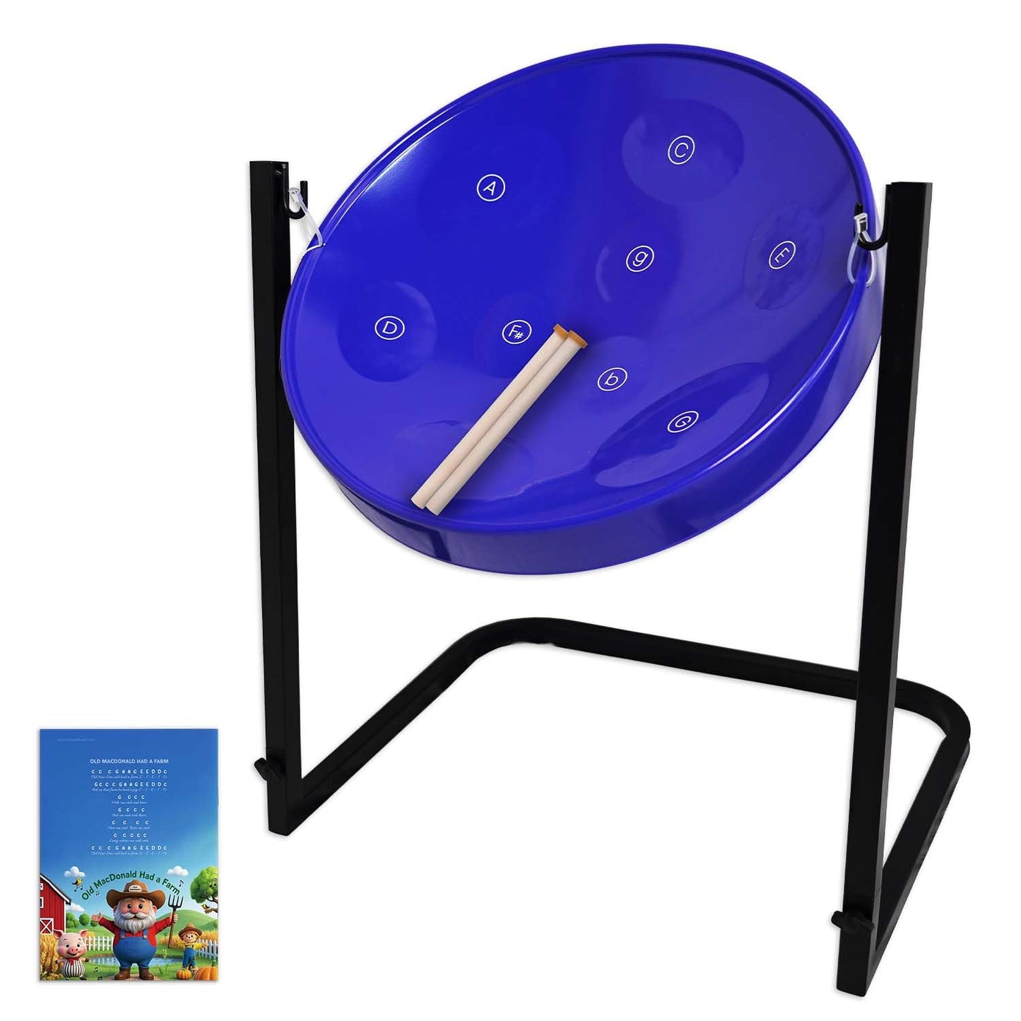 9-Note Steelpan (Steel Drum) with Stand - Educational Musical Instrument for Beginners and Hobbyists by Suttaya