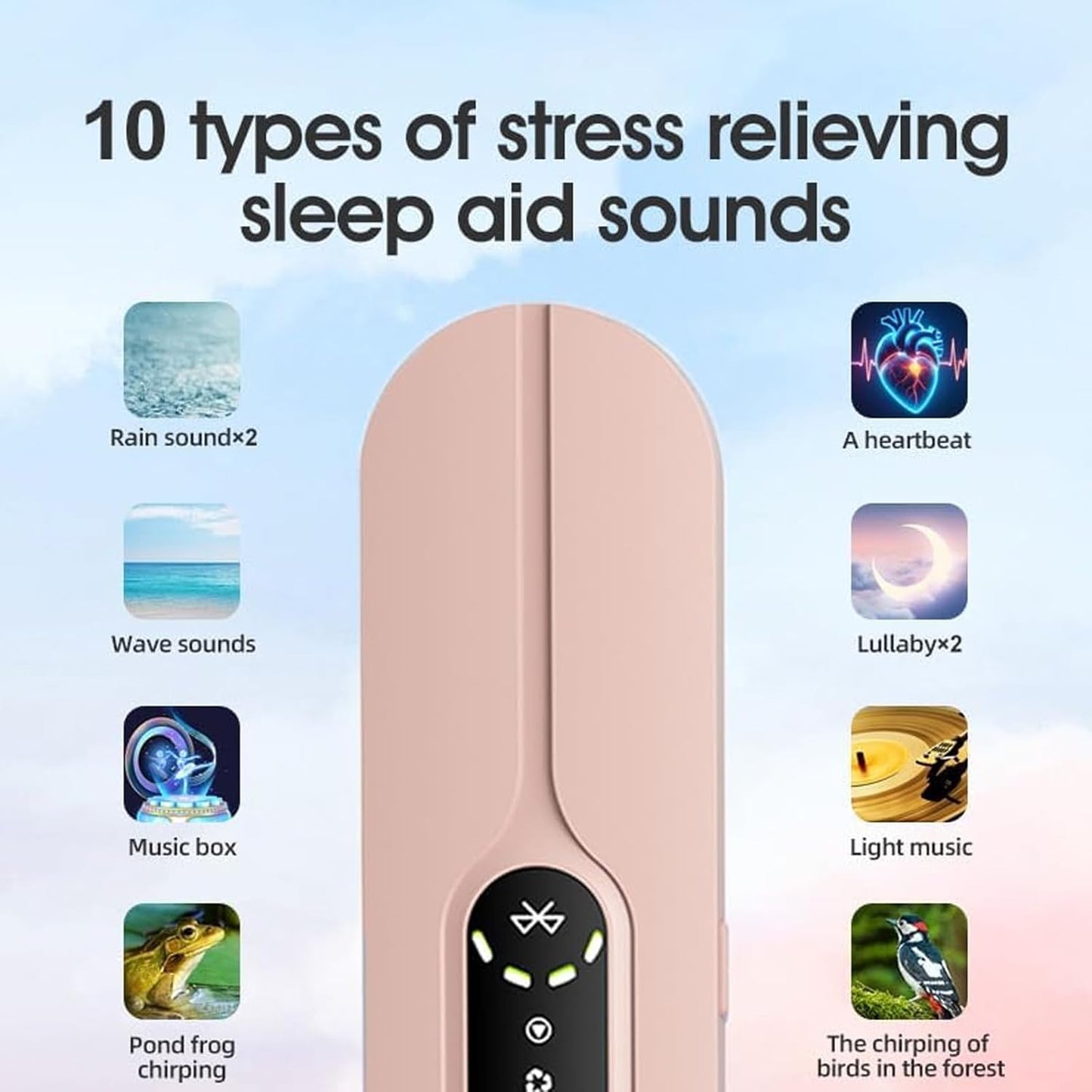 STEHEALTH Under-Pillow Speaker for Sleeping - Mini Portable Wireless Bluetooth Bone, with White Noise & Timer |