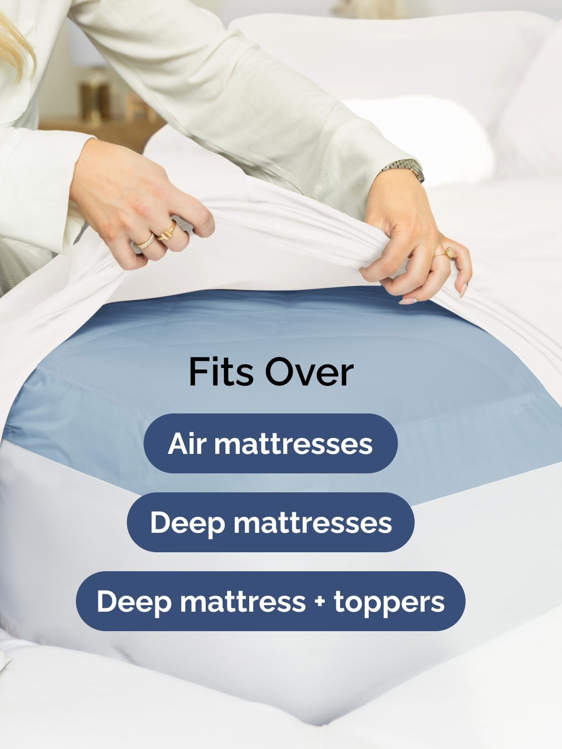 Skiennix Extra Deep King Sheet Set - 6 Piece Breathable Cooling Sheets | Luxury Hotel Bedding - Soft, Wrinkle-Free, Easy Fit - White