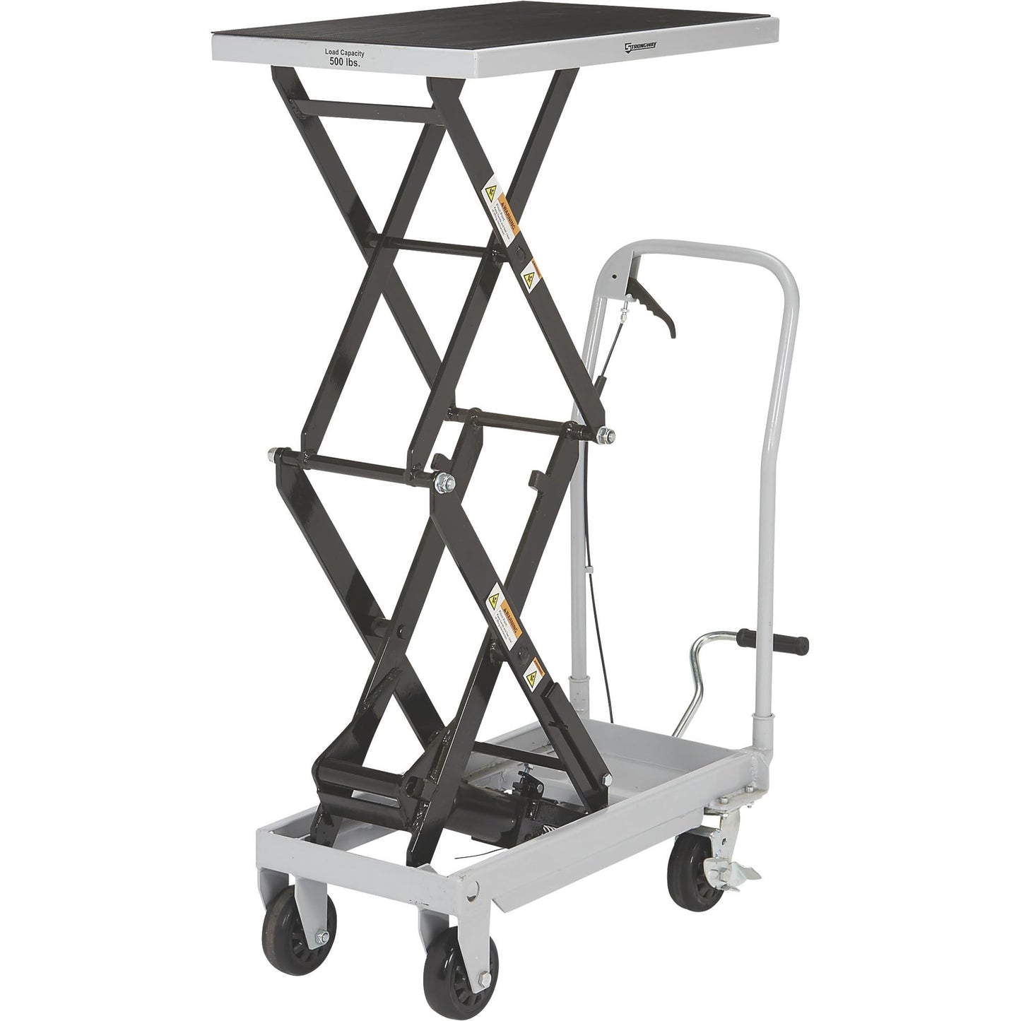 Strongway 2-Speed Hydraulic Rapid XT Lift Table Cart - 500-Lb. Capacity, 50 3/4in. Lift Height