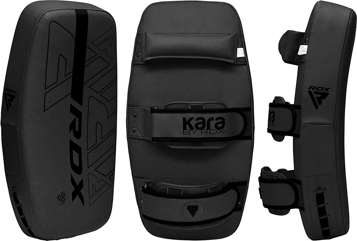 RDX Thai Pads Curved Kickboxing Muay Thai with Solid Handle Grip, Maya Hide Leather KARA Strike Shield for Knees Elbows Kicks Punches, Coaching Training Boxing MMA Martial Arts Taekwondo Combat Sports
