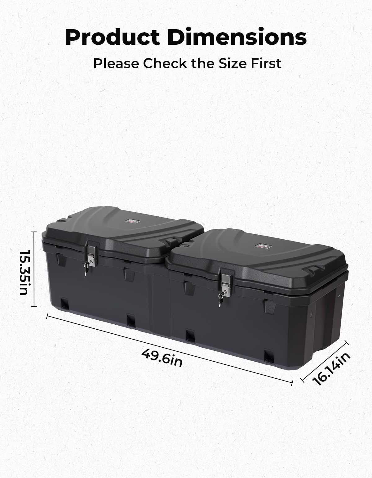 KEMIMOTO UTV Bed Storage Box 110L Compatible with Kawasaki Mule Pro FXR FXT FX DXT DX MX SX 4000, Waterproof Cargo Tool Box UTV Accessories