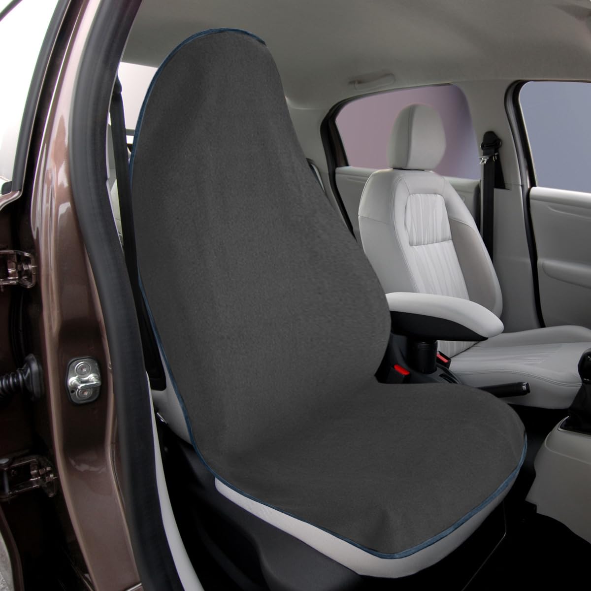 KPFILEH Waterproof Sweat Towel Car Seat Cover Protector, Universal Anti-Slip Automotive Front Seat Cover, Washable Vehicle Seats Protector Accessories for Car, SUV, and Truck(Gray)