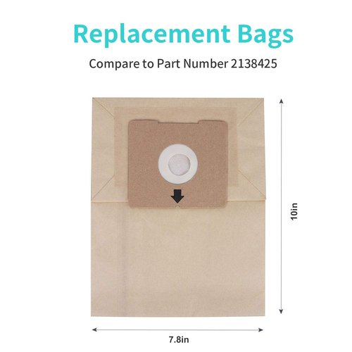 KEEPOW Zing Vacuum Bags for Bissell, 12 Pack Zing Bags 2154 4122 Compatible with Bissell Zing Canister Vacuum 1668, Zing Canister Bags Replacement