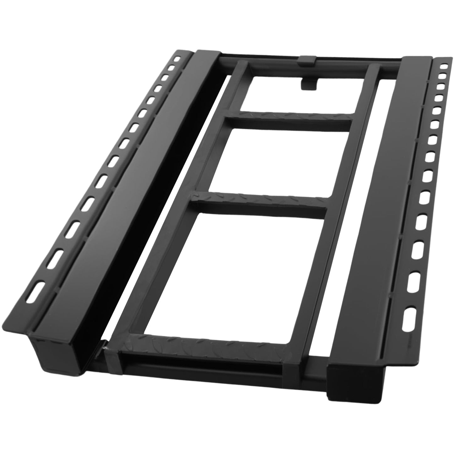 Turnirace 3-Rung Retractable Truck Bed Ladder - Heavy Duty Steel Truck Bed Step for Flatbeds, Dump Trucks & Trailers - Black Powder Coated, 32.5-Inch Extension, Bolt/Weld-On