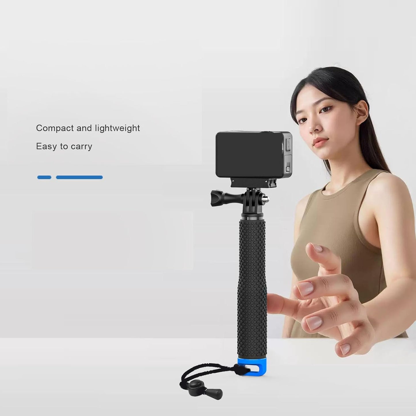 Dpofirs 4 Extendable Action Camera Selfie Stick, Section Telescoping Monopod with Adjustable Locking and Rubber Grip