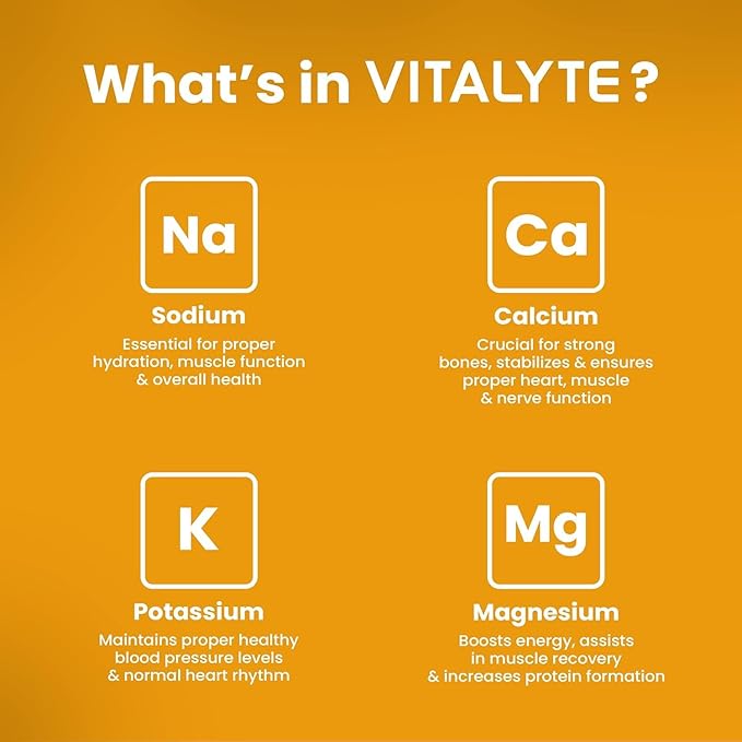 Vitalyte Electrolyte Powder Drink Mix, Isotonic Electrolyte Hydration Mix, Gluten Free Post Workout Powder Mix, Pack of 2, 35 oz. Each, Orange Flavor