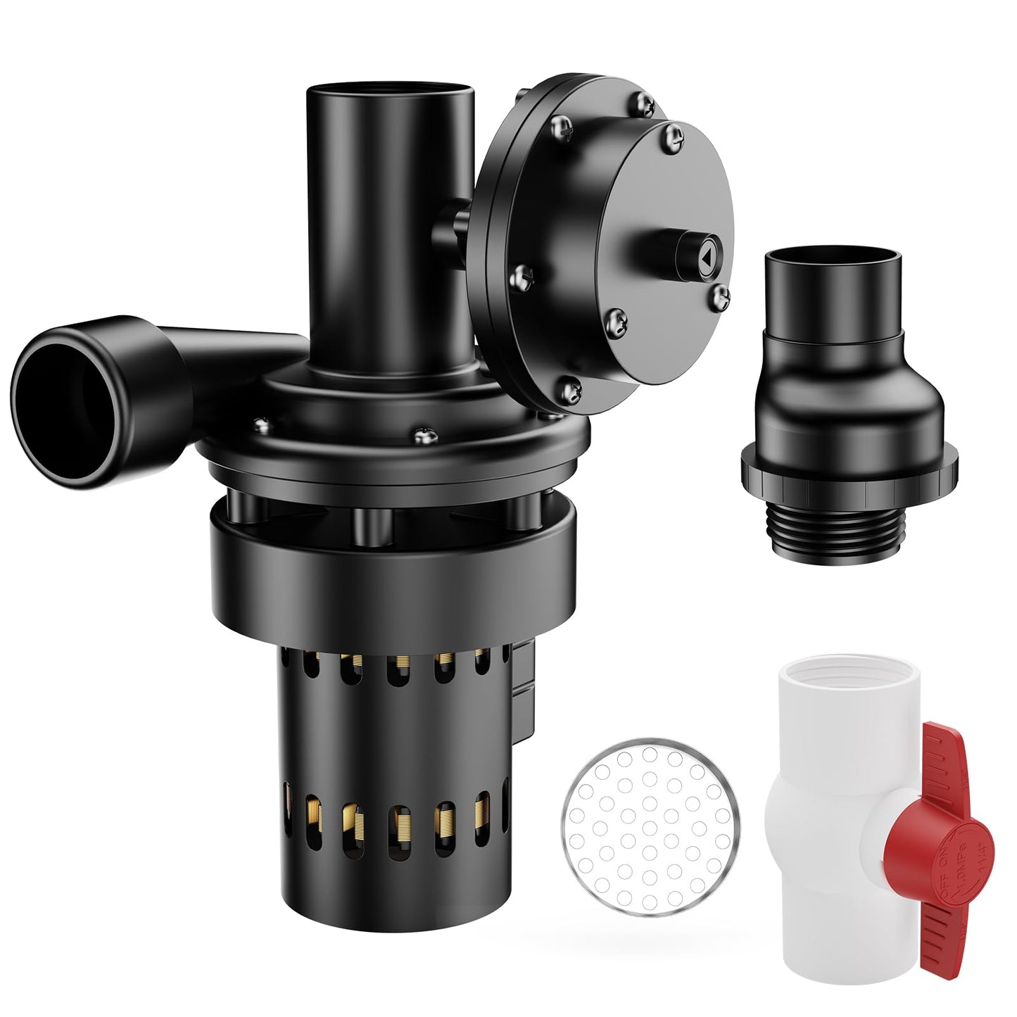 Automatic Utility Sink Pump, Under-Sink Mounted for Gravity‑Free Drainage, 115V 1/3 HP with Drain Screen, Check Valve & Ball Valve for Basement, Laundry, Wet Bars, Kitchens
