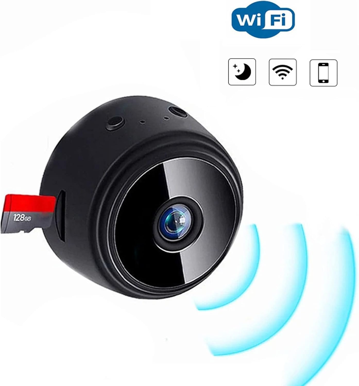 ciciglow A9 1080P Camera Indoor, Magnetic Pet Dog Camera Baby Camera Mini Camera Security Camera (Black)