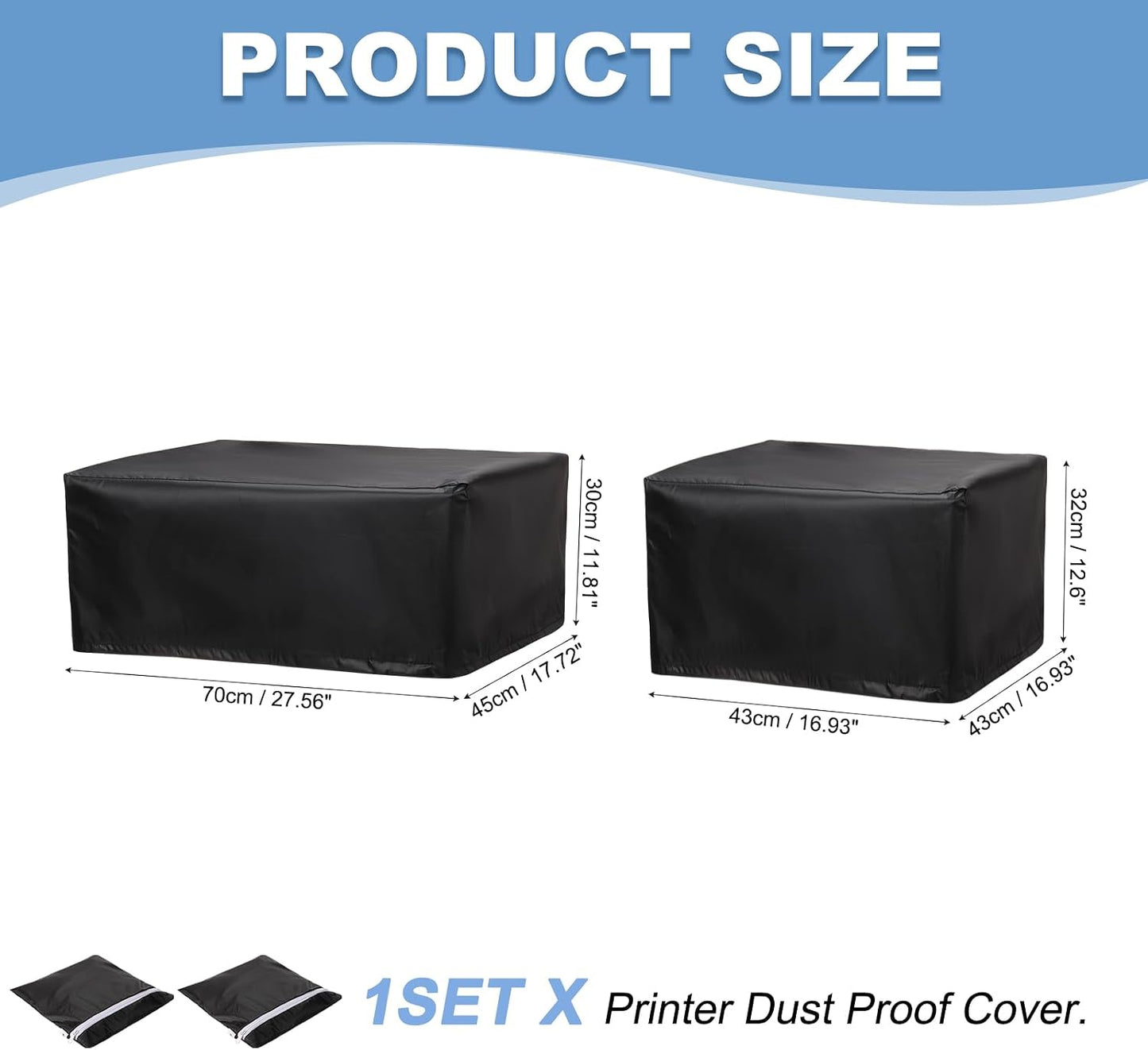 16.93 Inch 27.56 Inch 2Pcs PATIKIL and and Printer Dust Cover Case, Water Proof Static Free Polyester Protective Covers